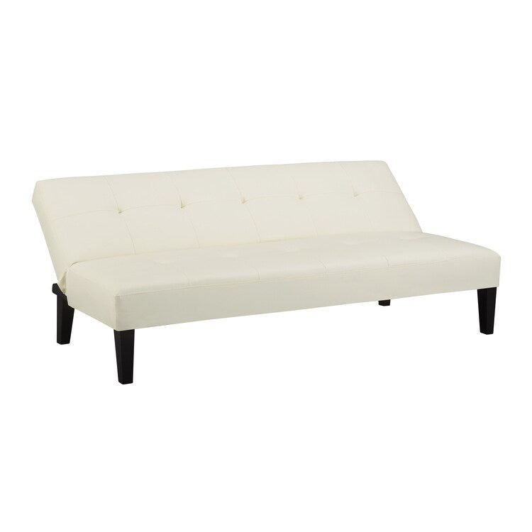 Collection ultime de canapés futons : canapé futon avec accoudoirs et porte-gobelets, canapé capitonné à boutons avec pieds en bois