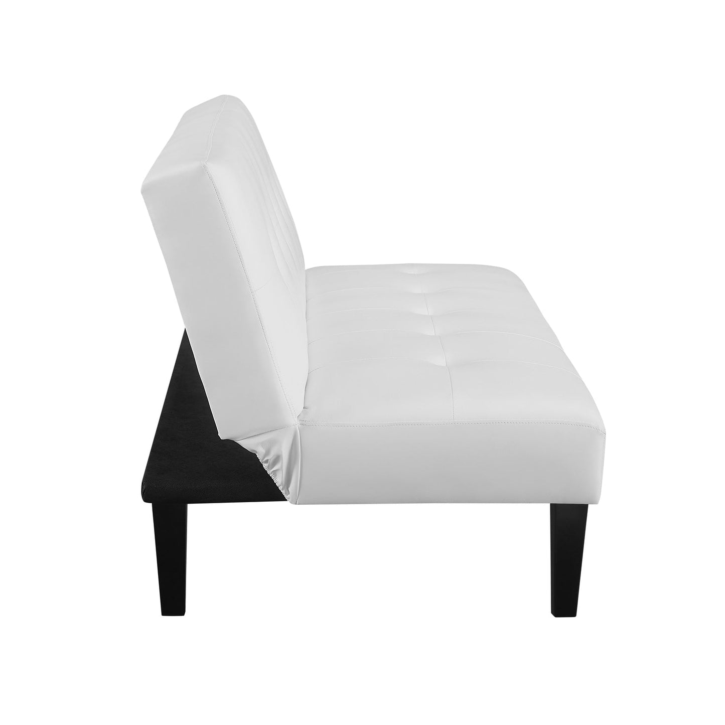 Collection ultime de canapés futons : canapé futon avec accoudoirs et porte-gobelets, canapé capitonné à boutons avec pieds en bois