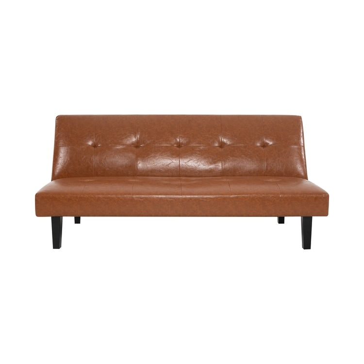 Collection ultime de canapés futons : canapé futon avec accoudoirs et porte-gobelets, canapé capitonné à boutons avec pieds en bois