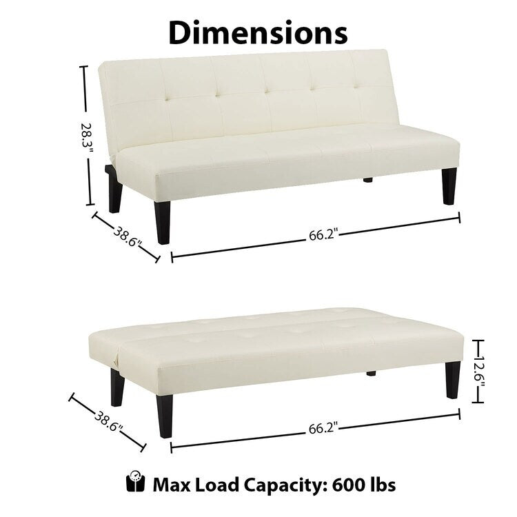 Collection ultime de canapés futons : canapé futon avec accoudoirs et porte-gobelets, canapé capitonné à boutons avec pieds en bois