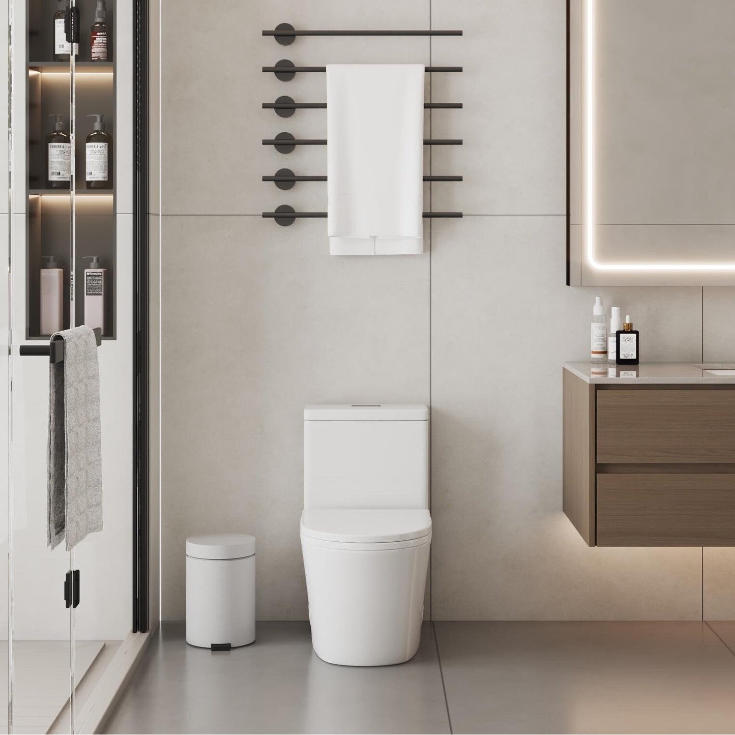 CB HOME 24'' Small Compact One Piece Toilet, Dual Flush Modern Siphon Short Toilet with Soft Closing Seat,16.5''Comfort Height