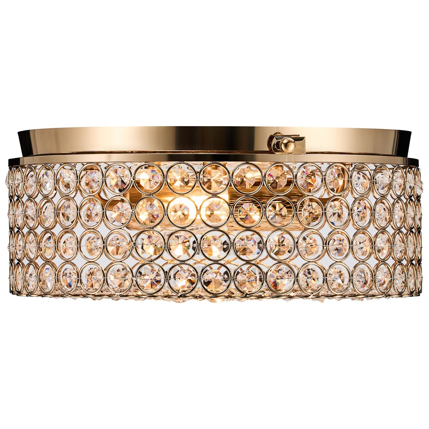 CO-Z Modern 2-Light Round Crystal Flush Mount Ceiling Light