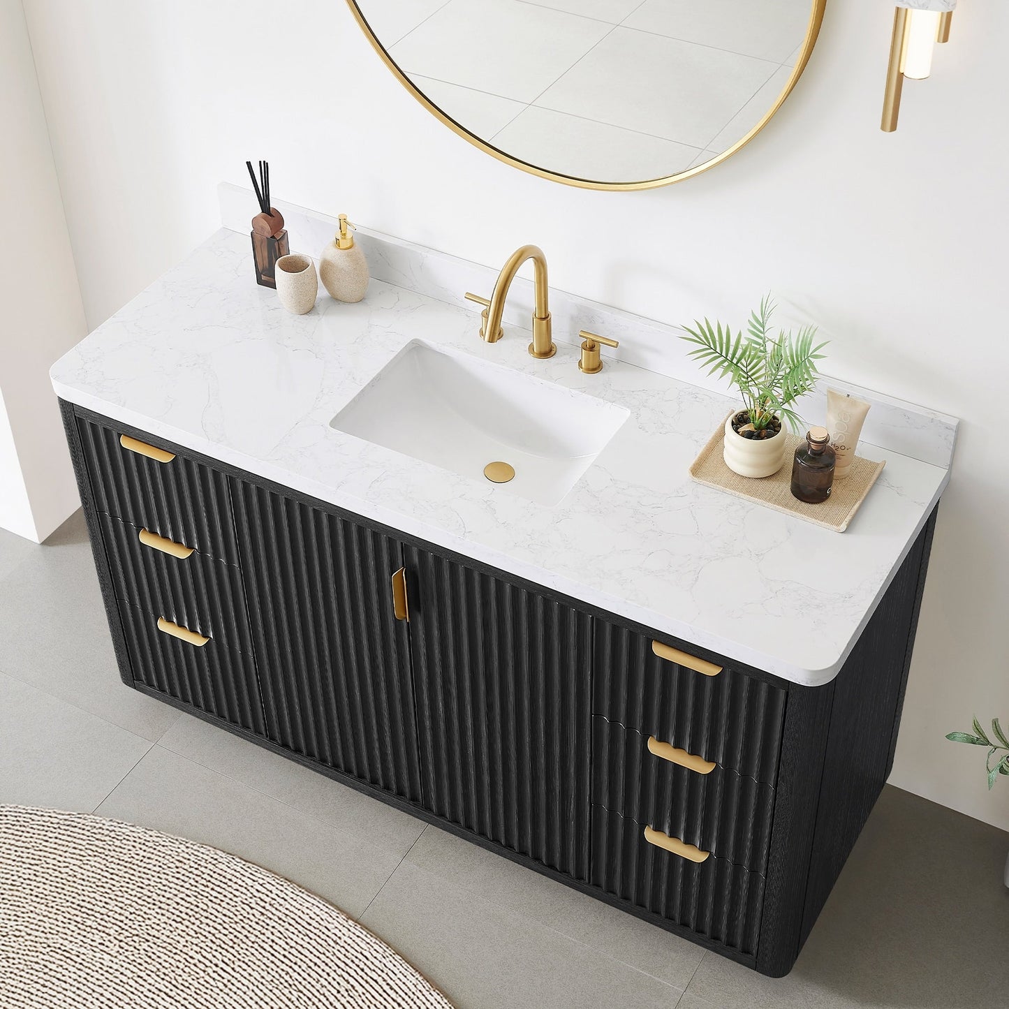 Cadiz Bath Vanity with Composite Stone Top without Mirror