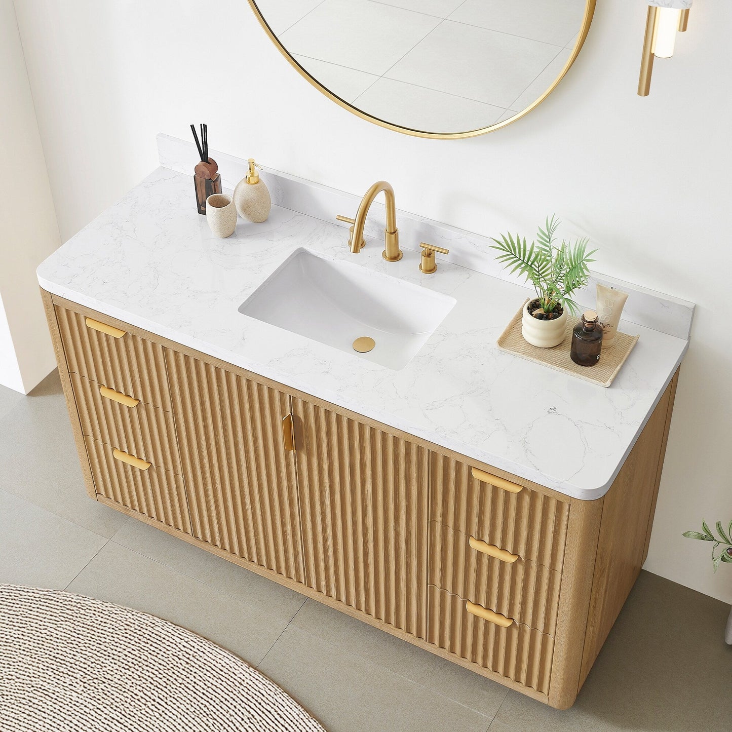 Cadiz Bath Vanity with Composite Stone Top without Mirror