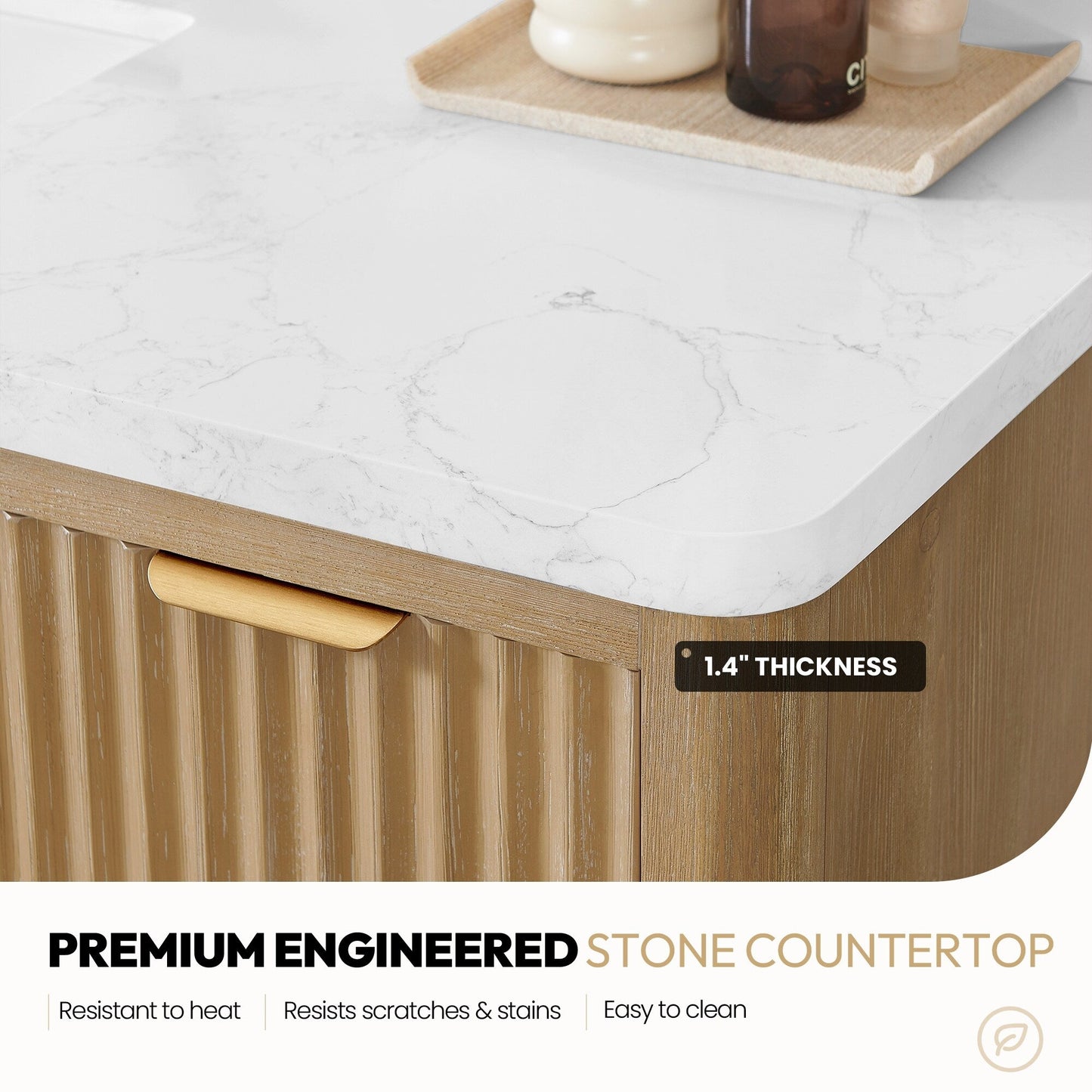 Cadiz Bath Vanity with Composite Stone Top without Mirror