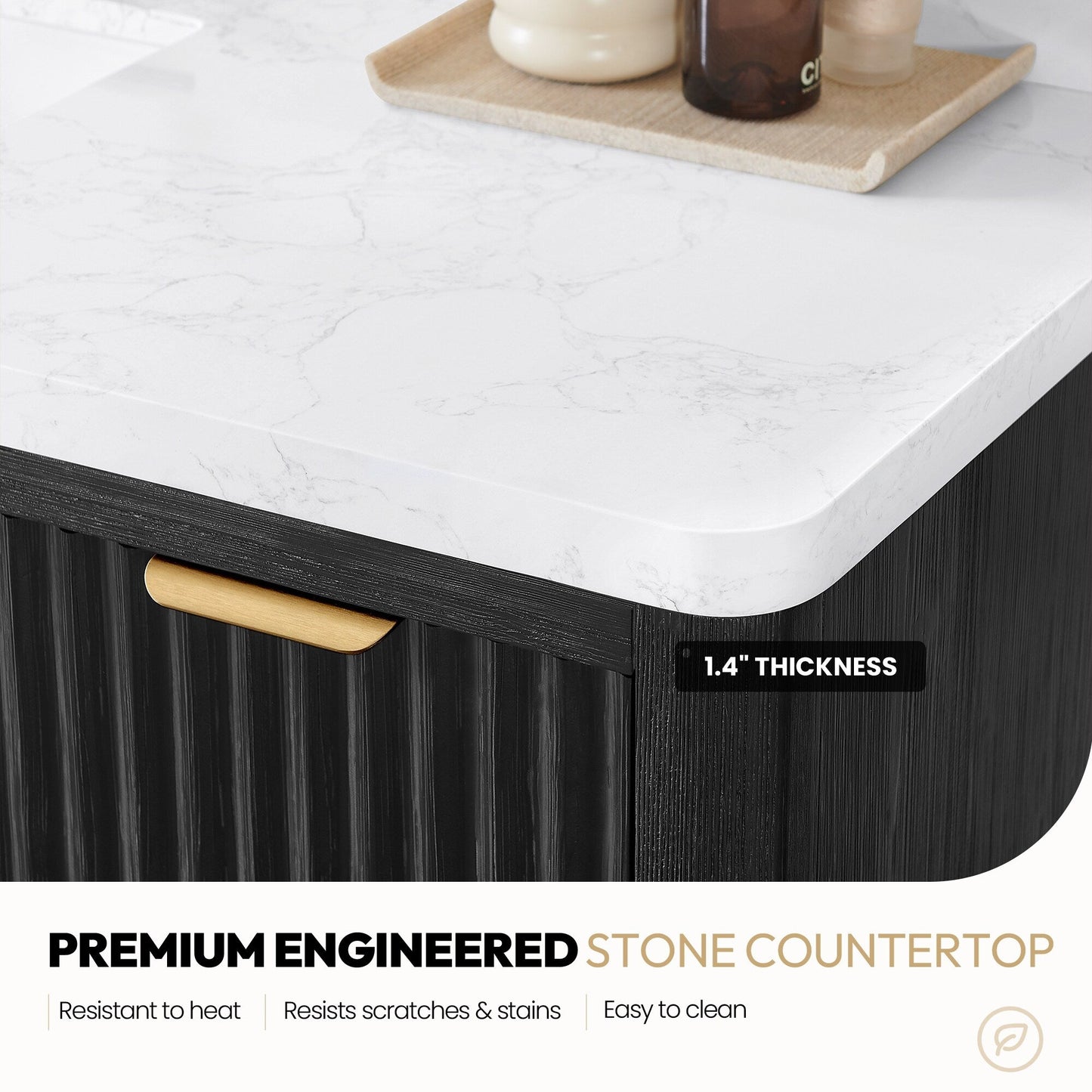 Cadiz Bath Vanity with Composite Stone Top without Mirror