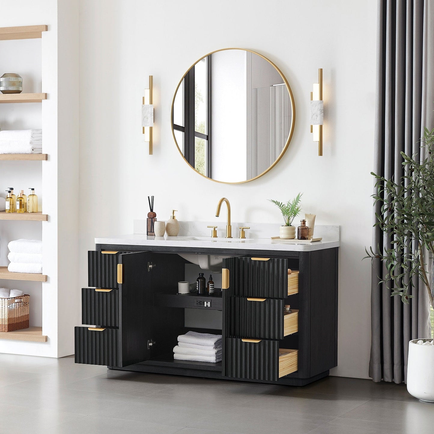 Cadiz Bath Vanity with Composite Stone Top without Mirror