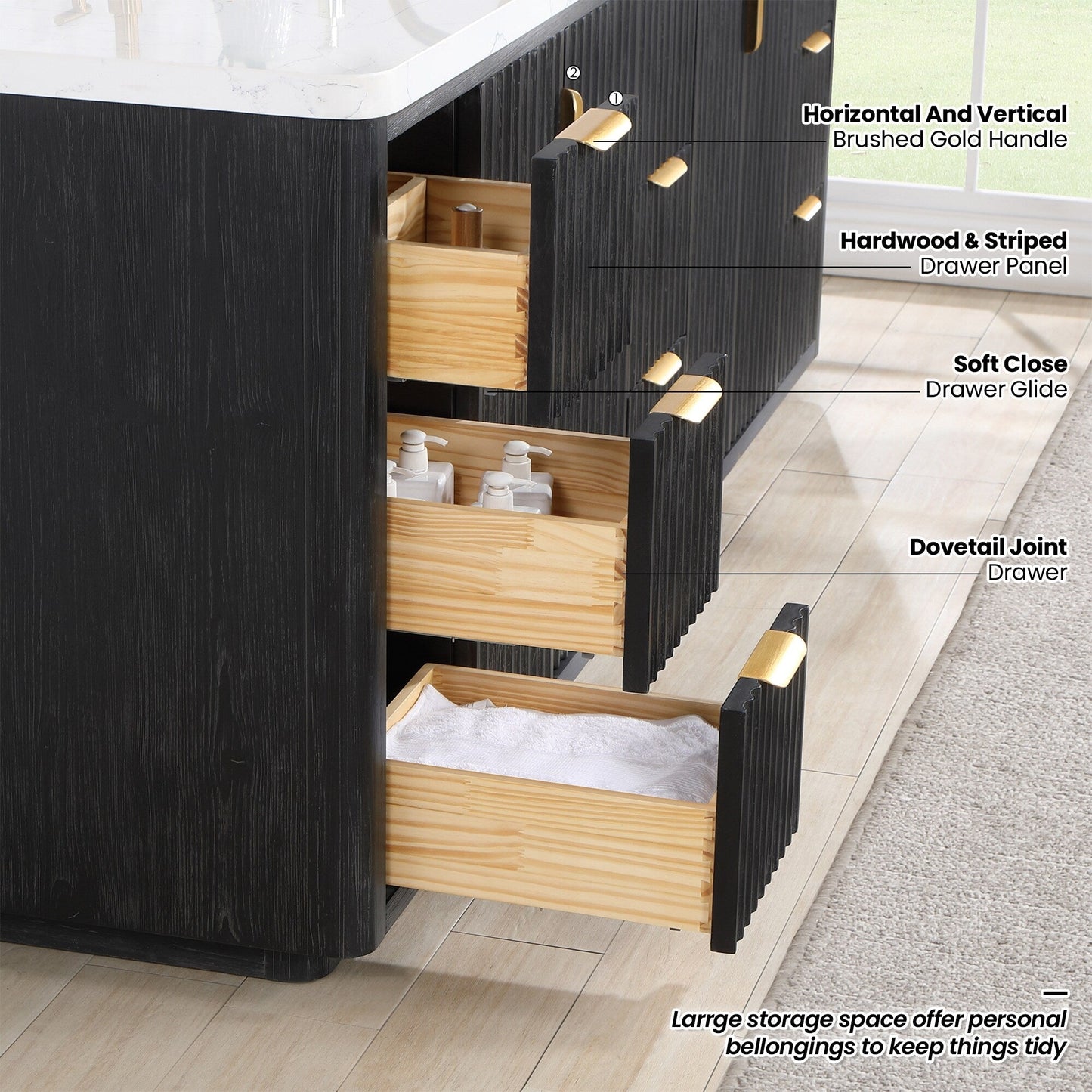 Cadiz Bath Vanity with Composite Stone Top without Mirror