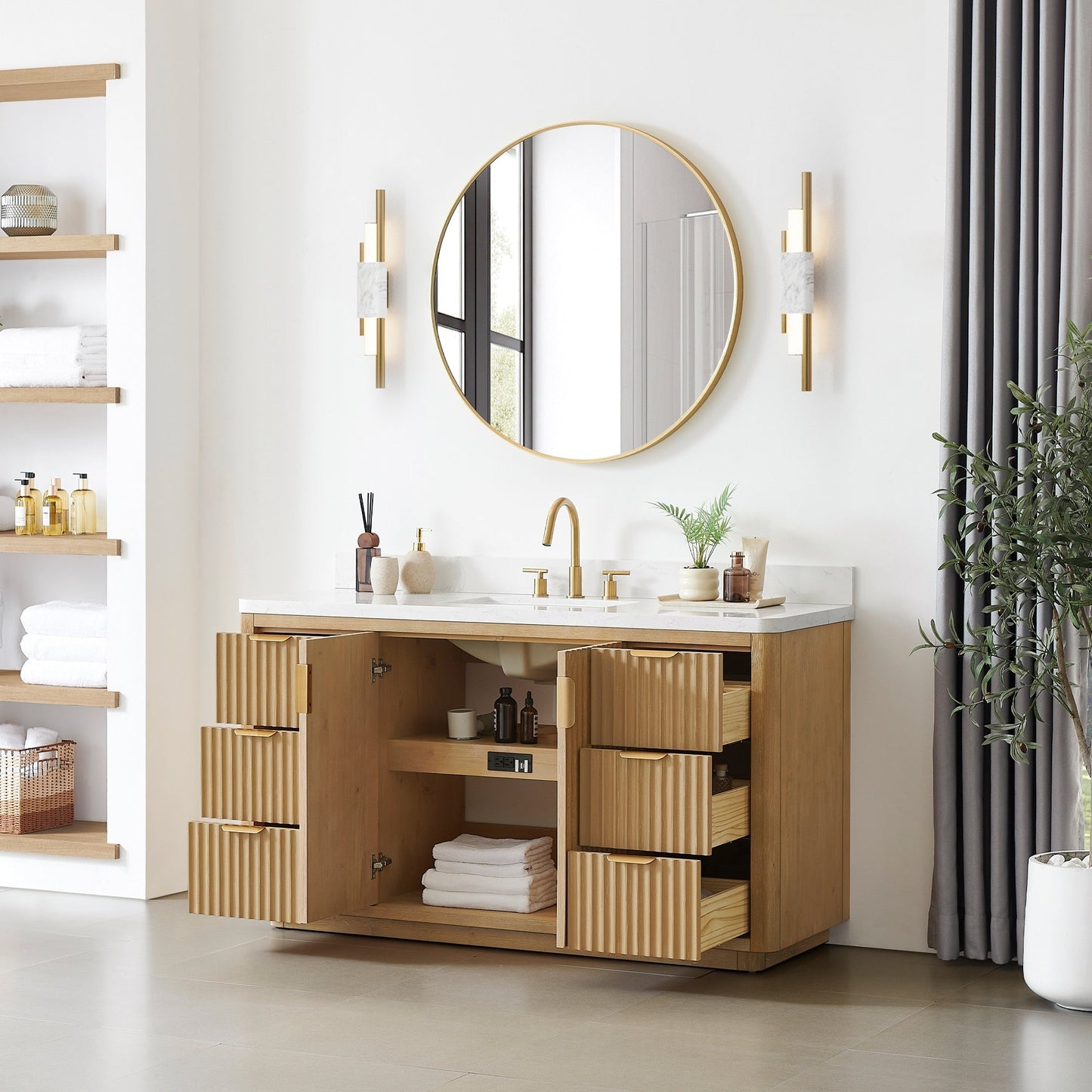 Cadiz Bath Vanity with Composite Stone Top without Mirror