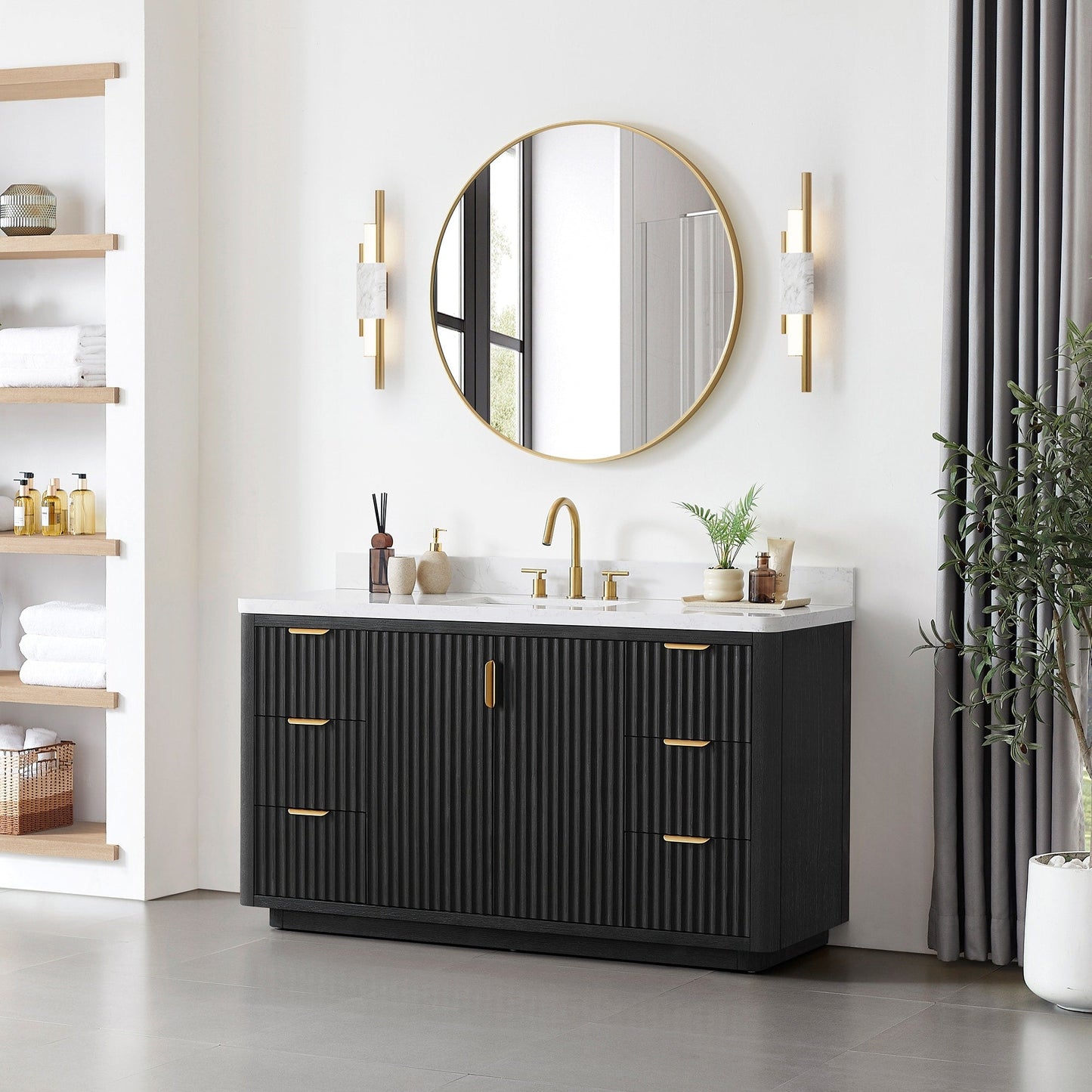 Cadiz Bath Vanity with Composite Stone Top without Mirror