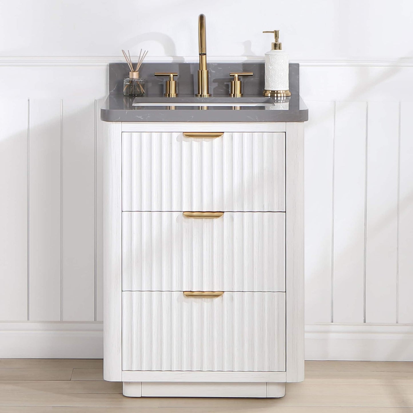 Cadiz Bath Vanity with Composite Stone Top without Mirror