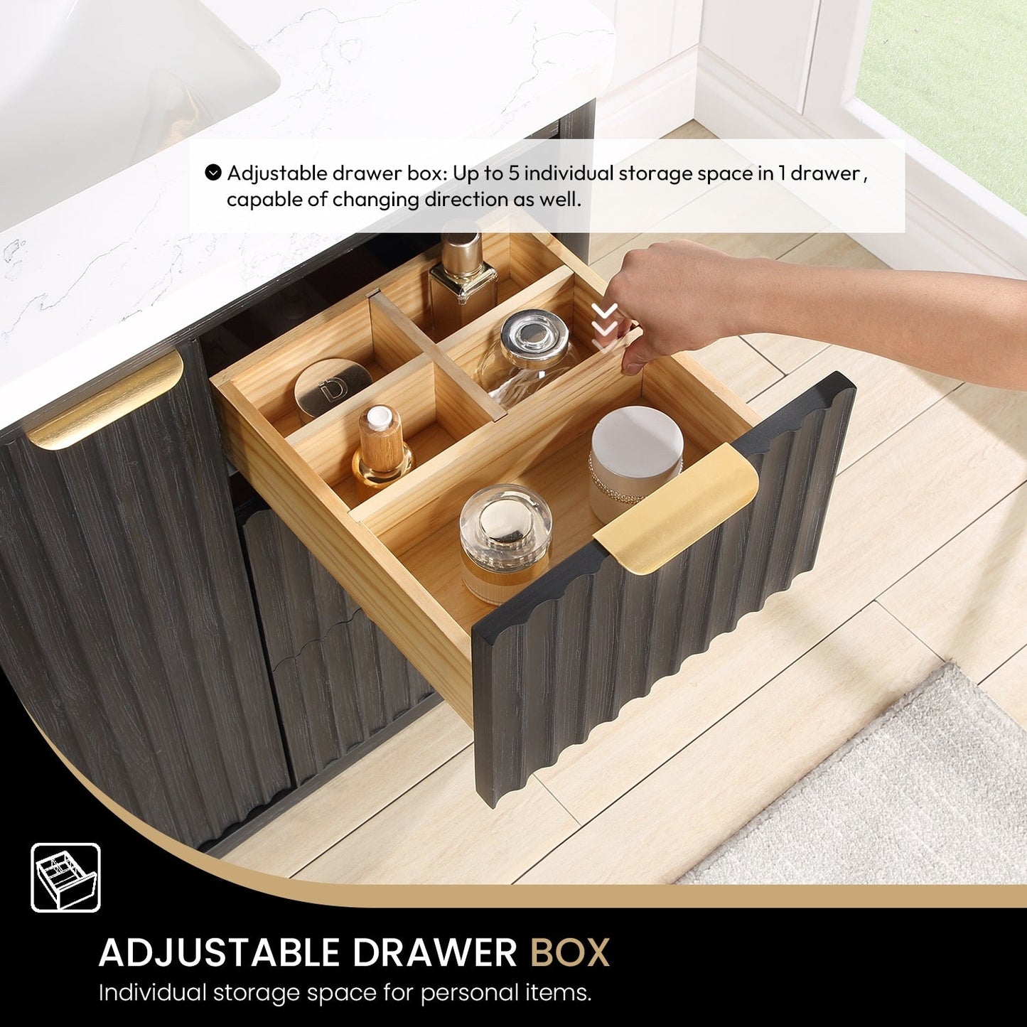 Cadiz Bath Vanity with Composite Stone Top without Mirror