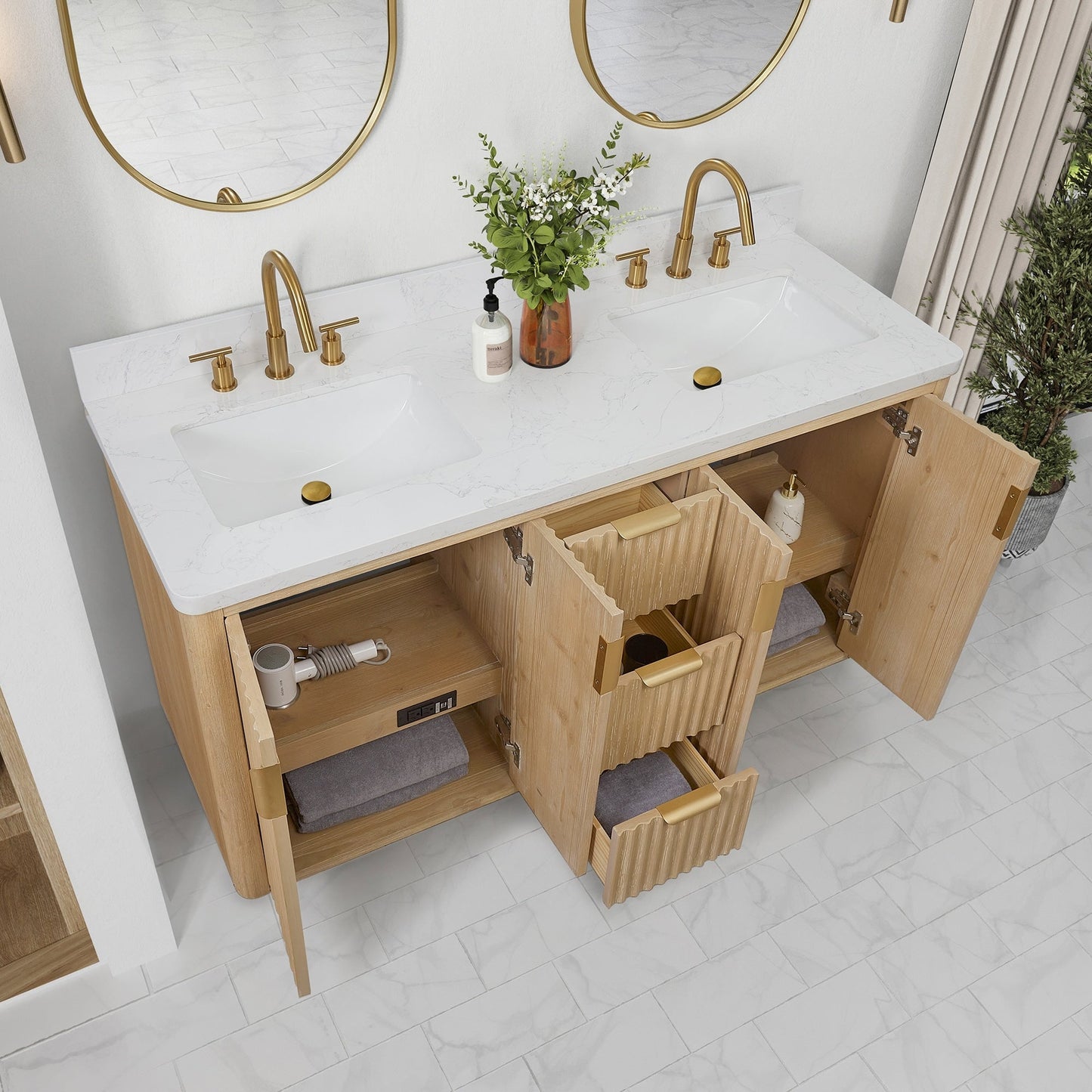 Cadiz Bath Vanity with Composite Stone Top without Mirror