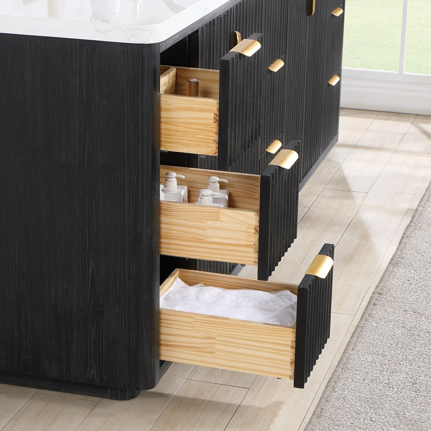 Cadiz Bath Vanity with Composite Stone Top without Mirror