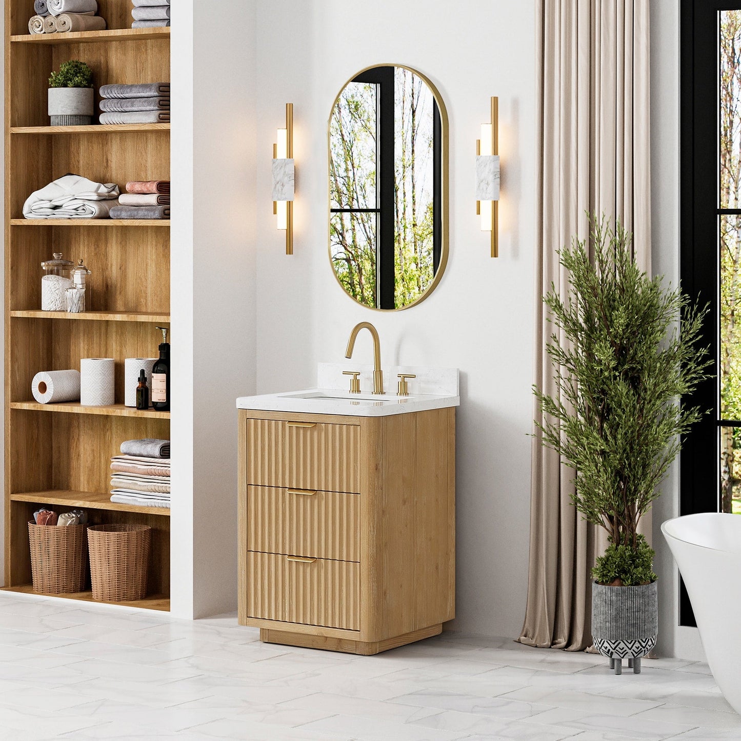 Cadiz Bath Vanity with Composite Stone Top without Mirror