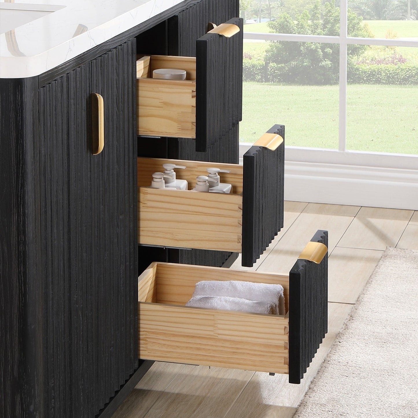 Cadiz Bath Vanity with Composite Stone Top without Mirror