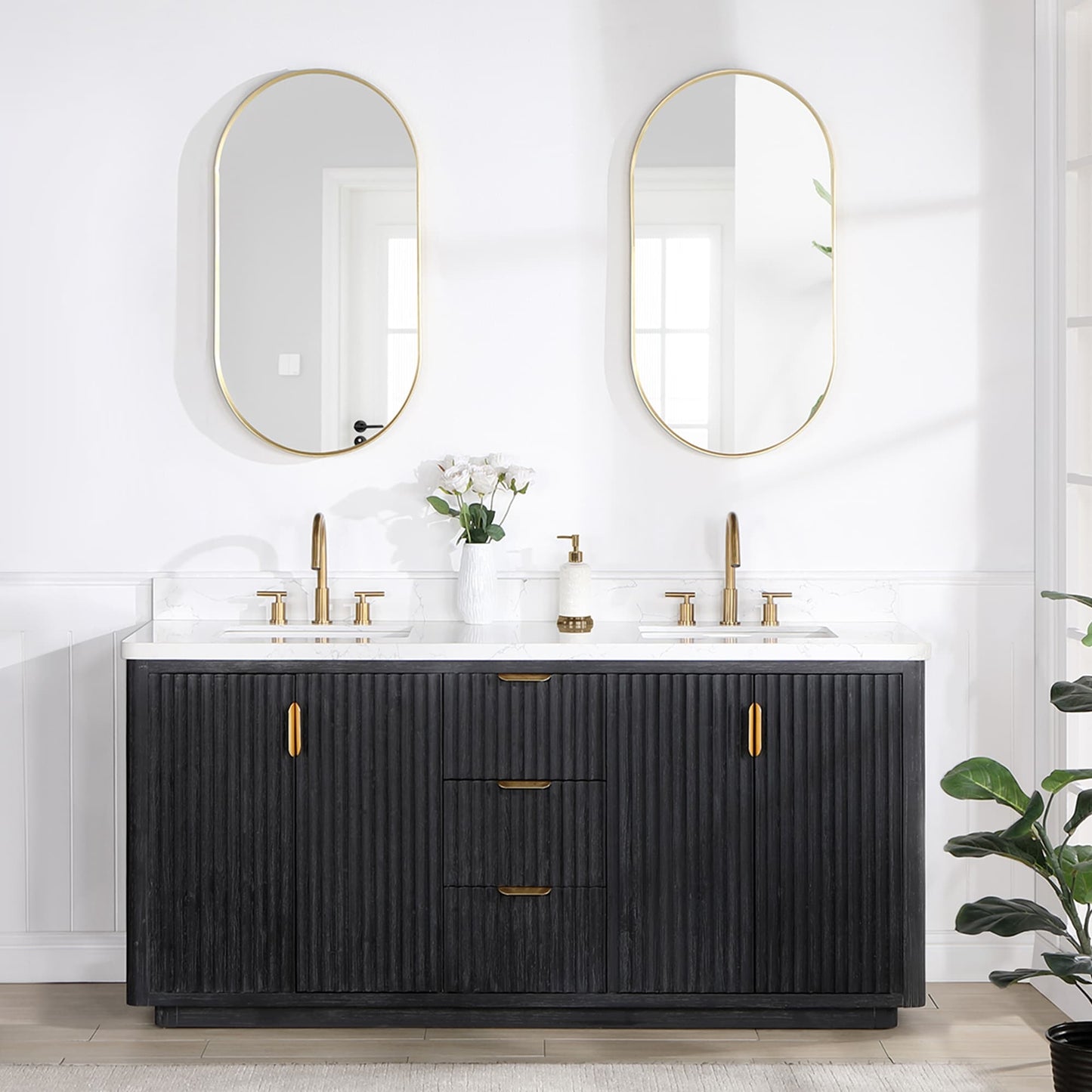 Cadiz Bath Vanity with Composite Stone Top without Mirror
