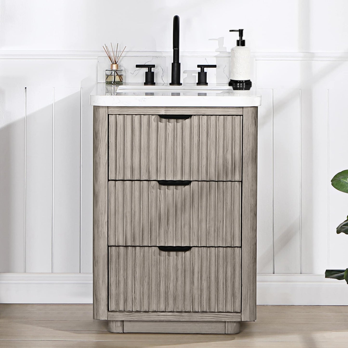 Cadiz Bath Vanity with Composite Stone Top without Mirror