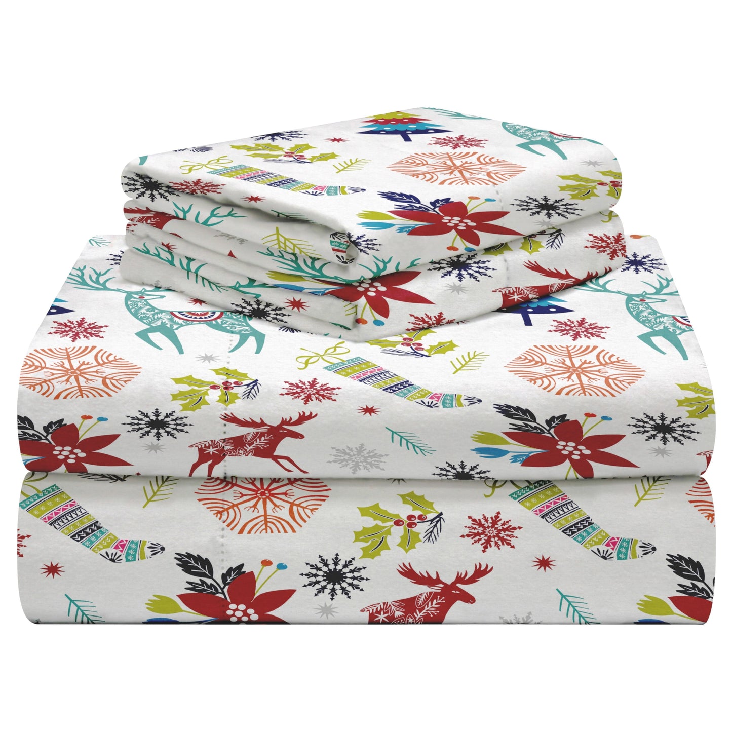 Celeste Home 190 GSM Cotton Heavy Weight Flannel Velvet Feel Bed Sheet Set