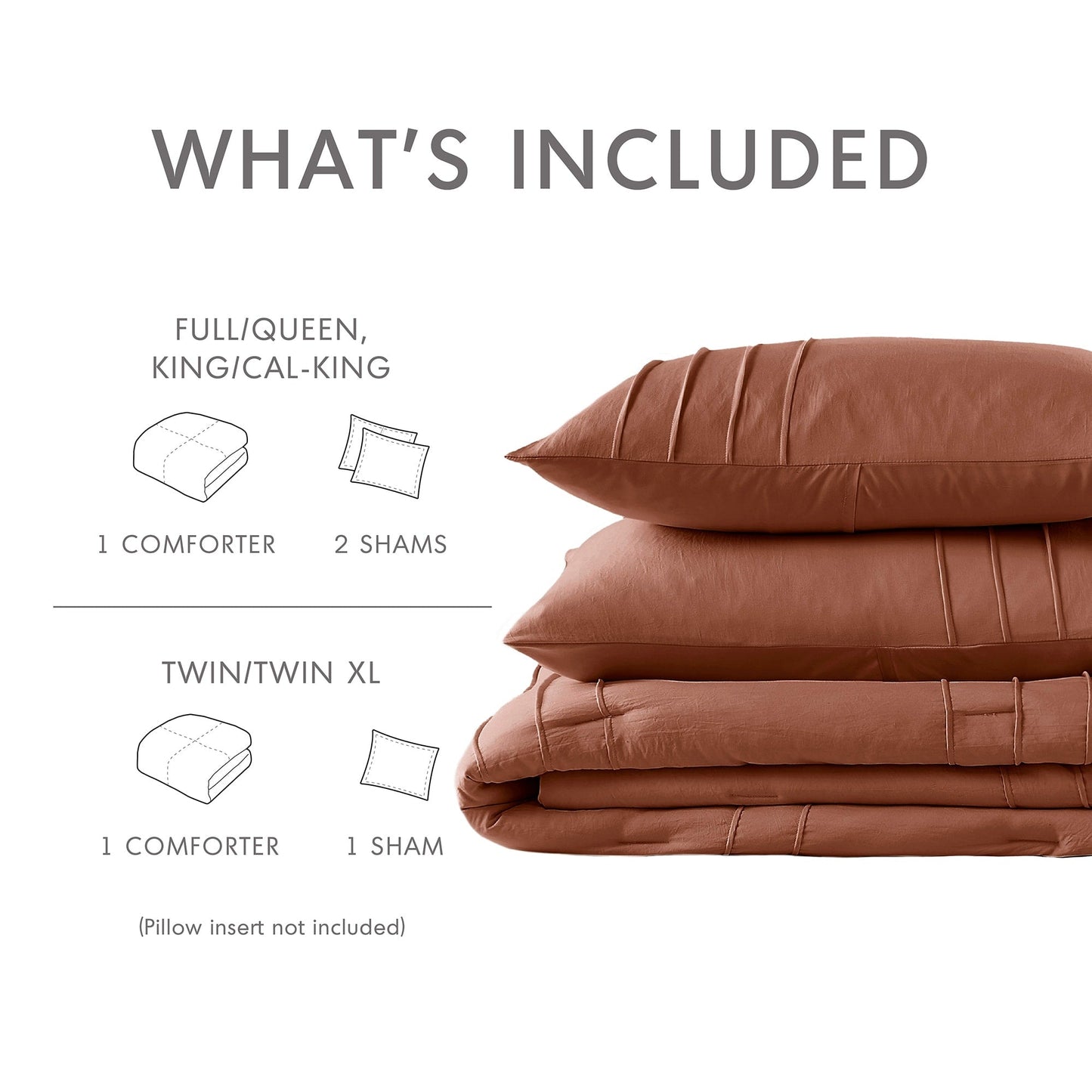 Chelsea Square Evans Pinch Pleated Soft Washed Boho Comforter Set