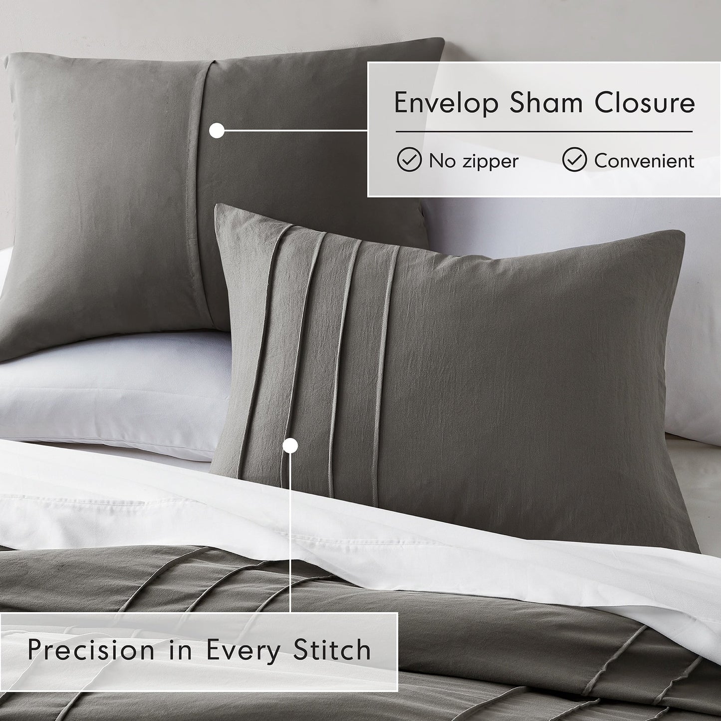Chelsea Square Evans Pinch Pleated Soft Washed Boho Comforter Set