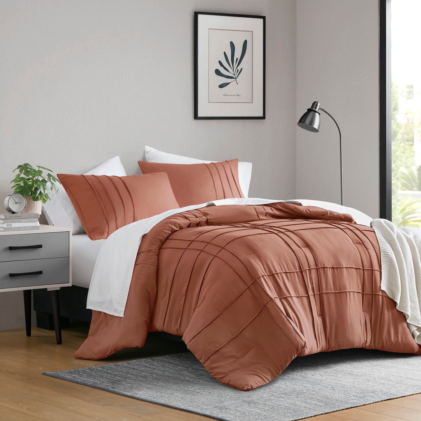 Chelsea Square Evans Pinch Pleated Soft Washed Boho Comforter Set