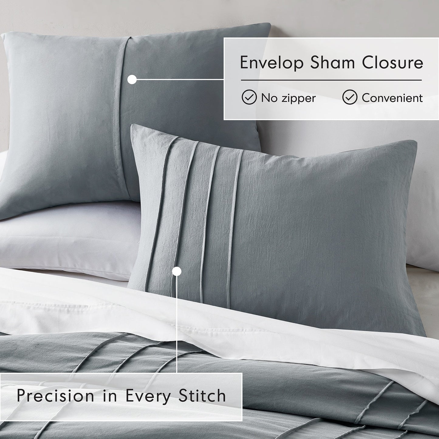 Chelsea Square Evans Pinch Pleated Soft Washed Boho Comforter Set