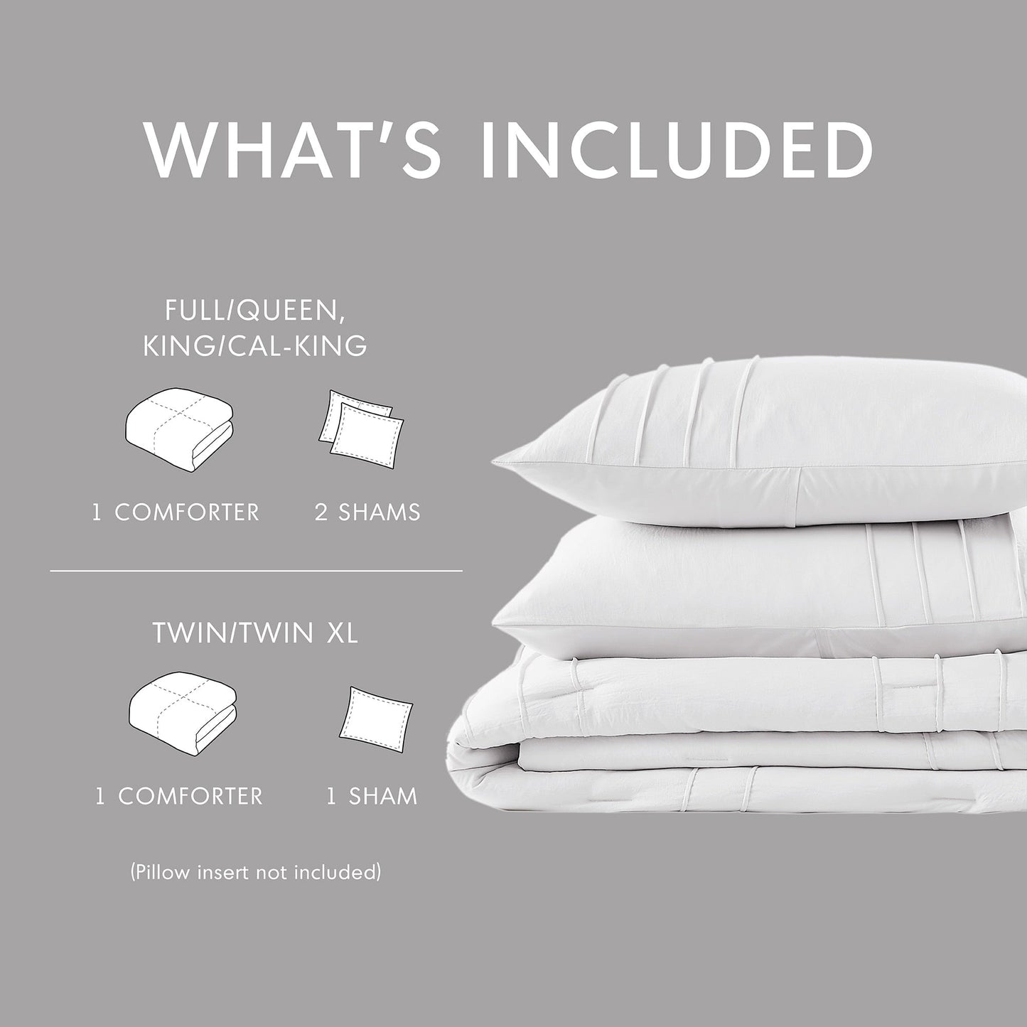 Chelsea Square Evans Pinch Pleated Soft Washed Boho Comforter Set