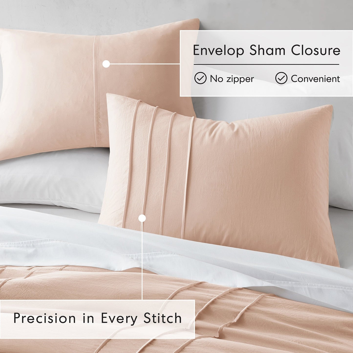 Chelsea Square Evans Pinch Pleated Soft Washed Boho Comforter Set