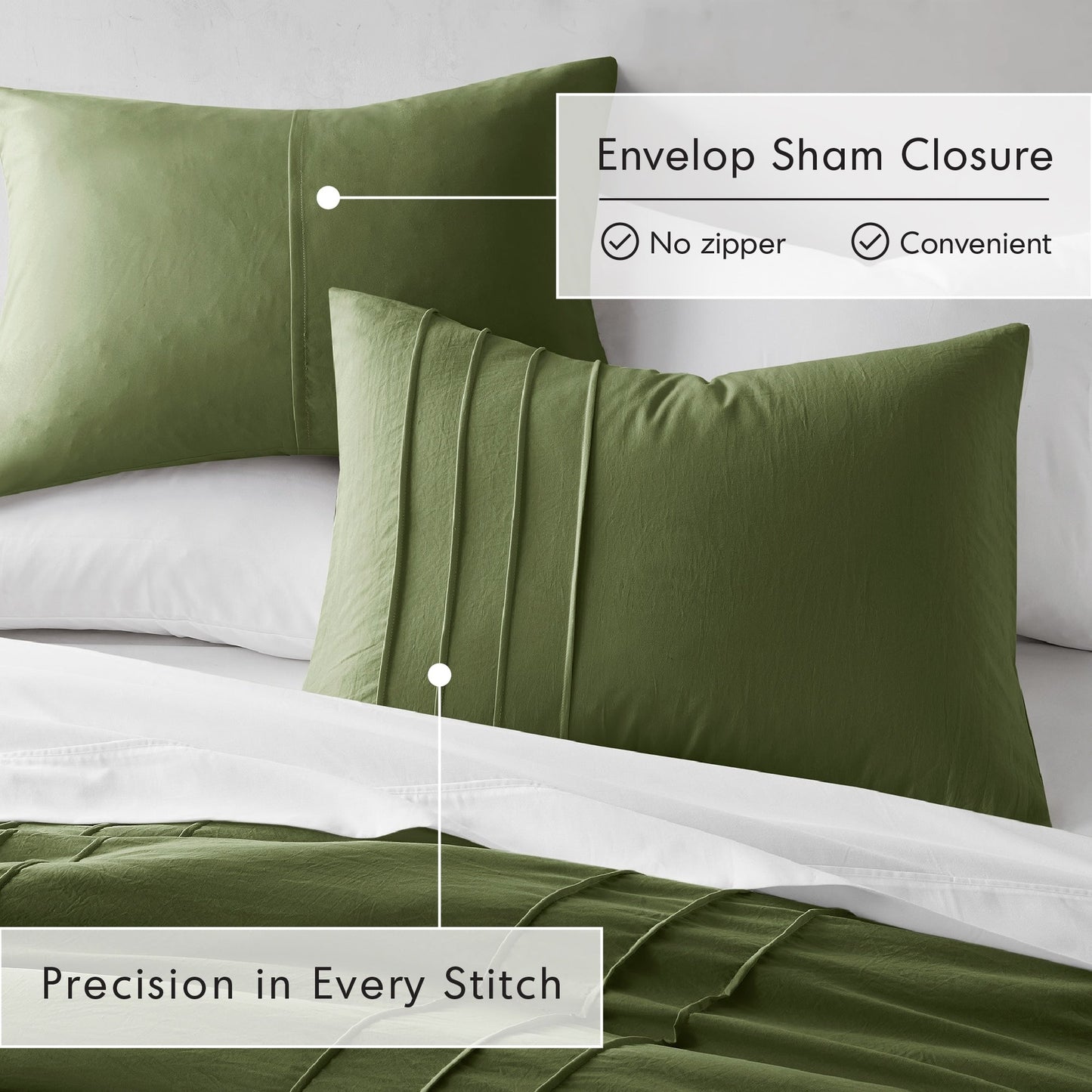 Chelsea Square Evans Pinch Pleated Soft Washed Boho Comforter Set