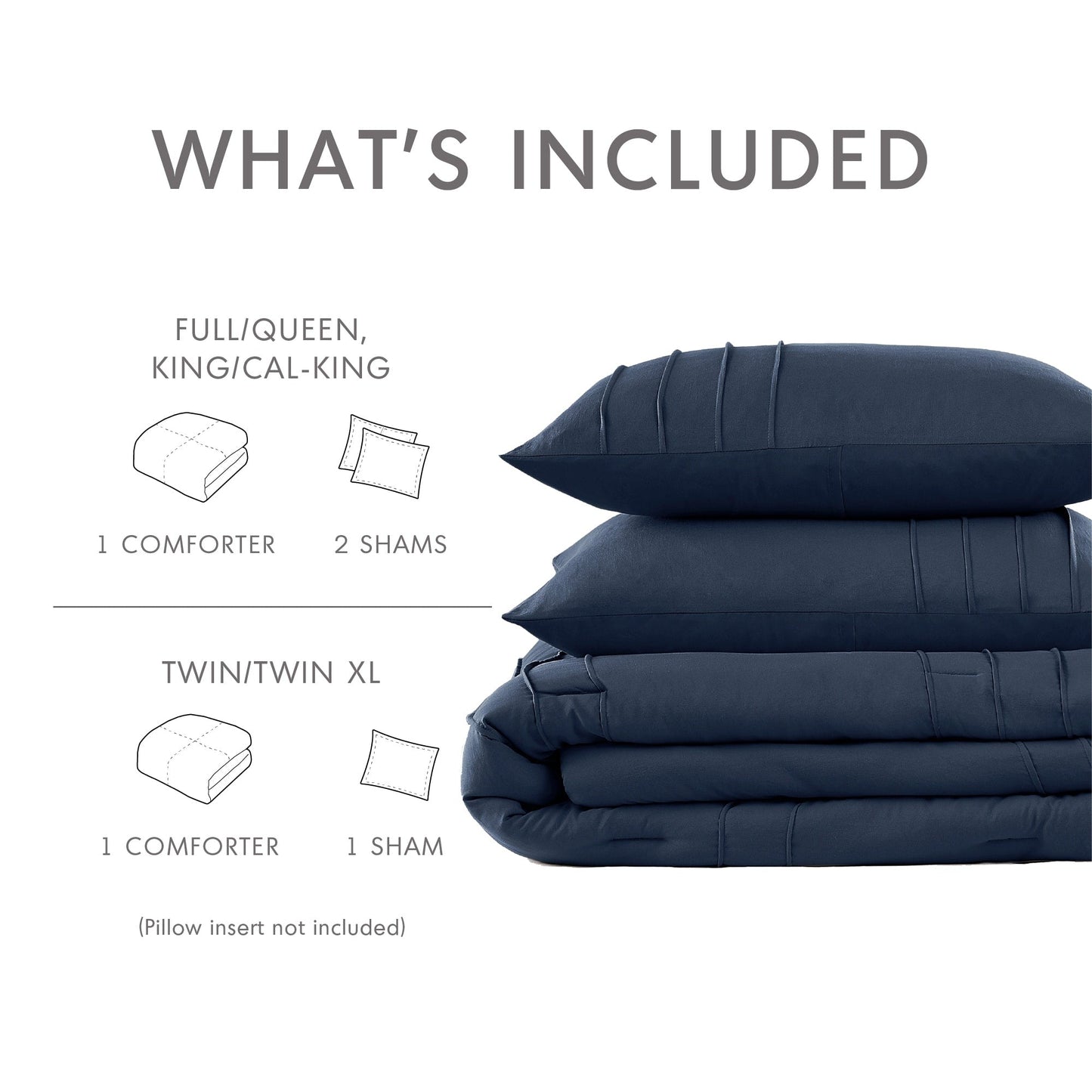Chelsea Square Evans Pinch Pleated Soft Washed Boho Comforter Set