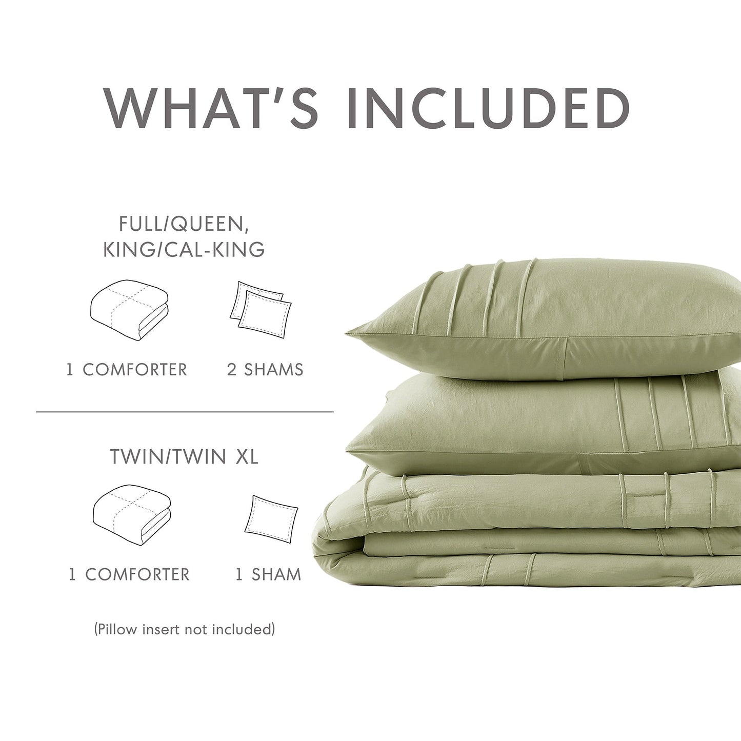 Chelsea Square Evans Pinch Pleated Soft Washed Boho Comforter Set
