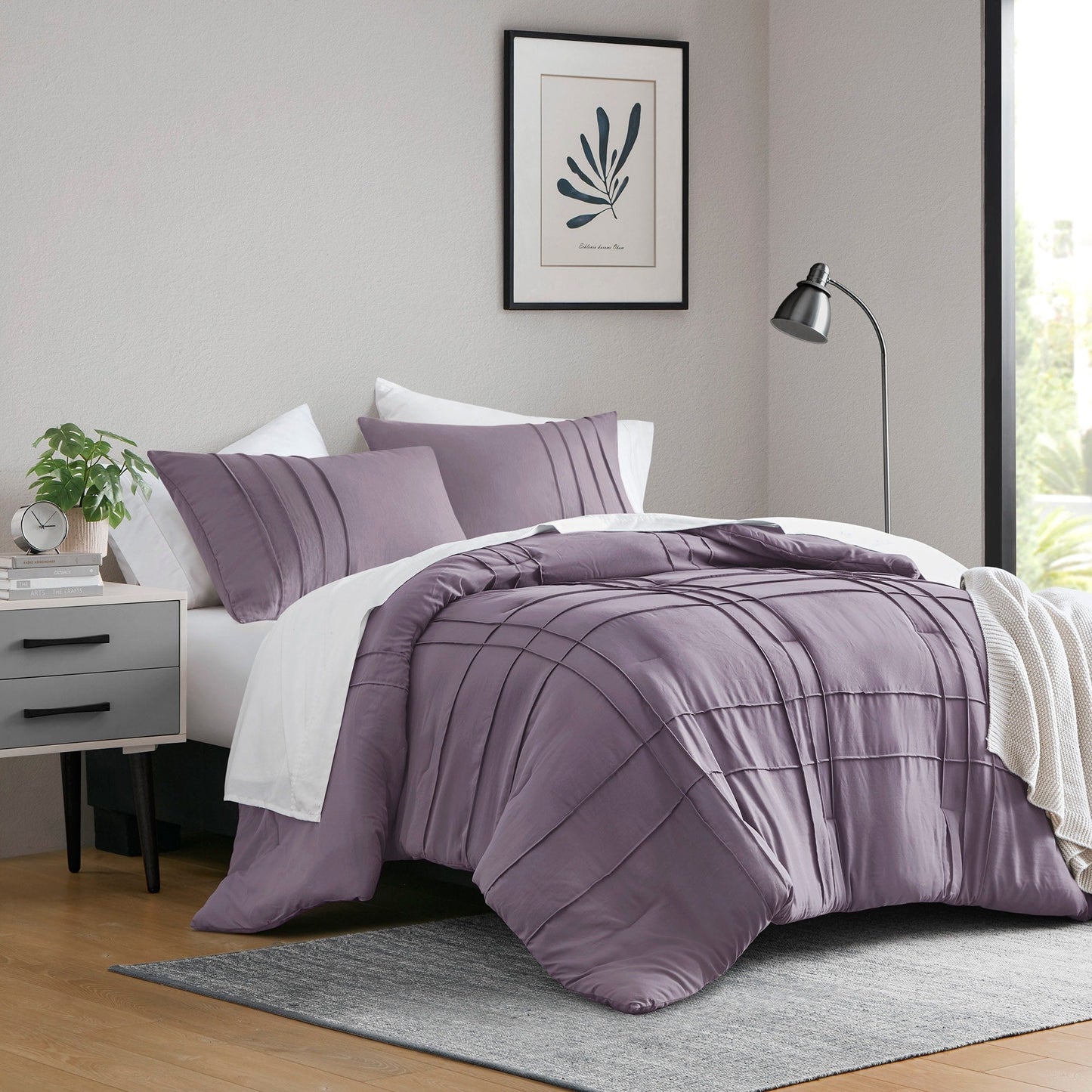 Chelsea Square Evans Pinch Pleated Soft Washed Boho Comforter Set