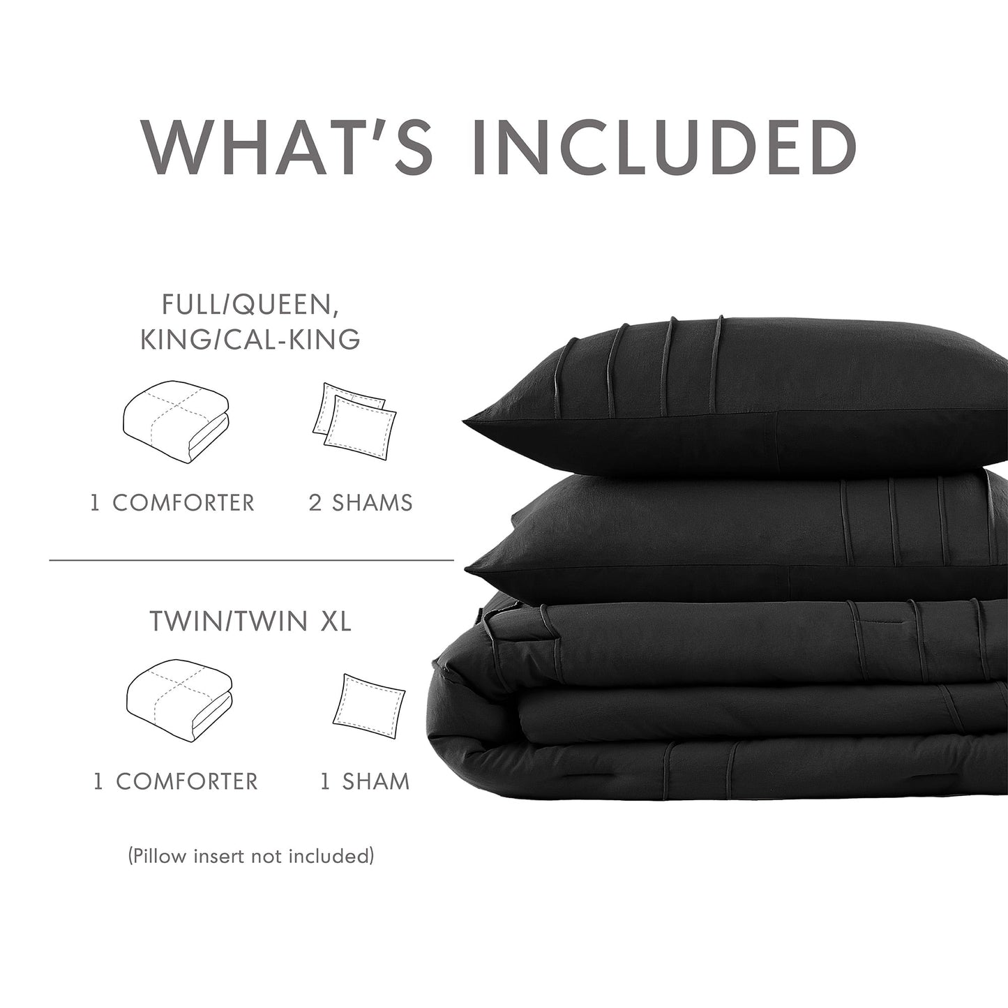 Chelsea Square Evans Pinch Pleated Soft Washed Boho Comforter Set