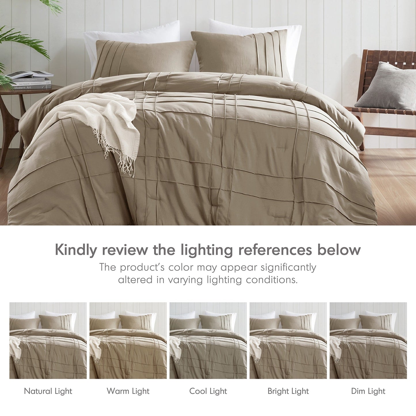 Chelsea Square Evans Pinch Pleated Soft Washed Boho Comforter Set