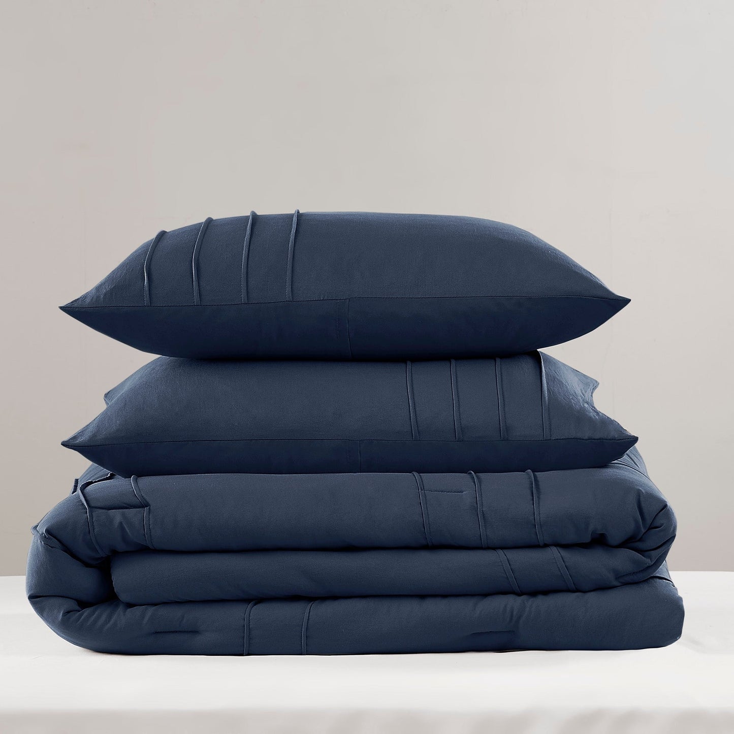 Chelsea Square Evans Pinch Pleated Soft Washed Boho Comforter Set