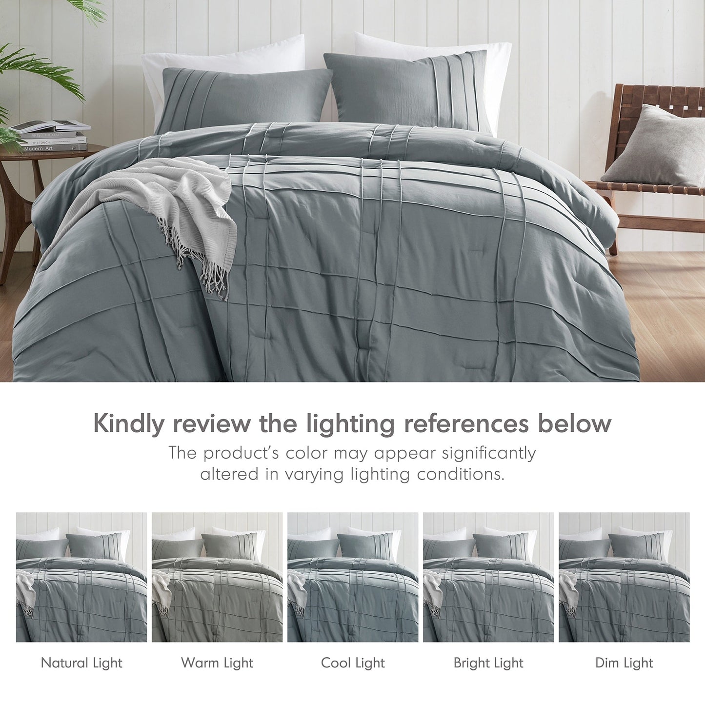 Chelsea Square Evans Pinch Pleated Soft Washed Boho Comforter Set