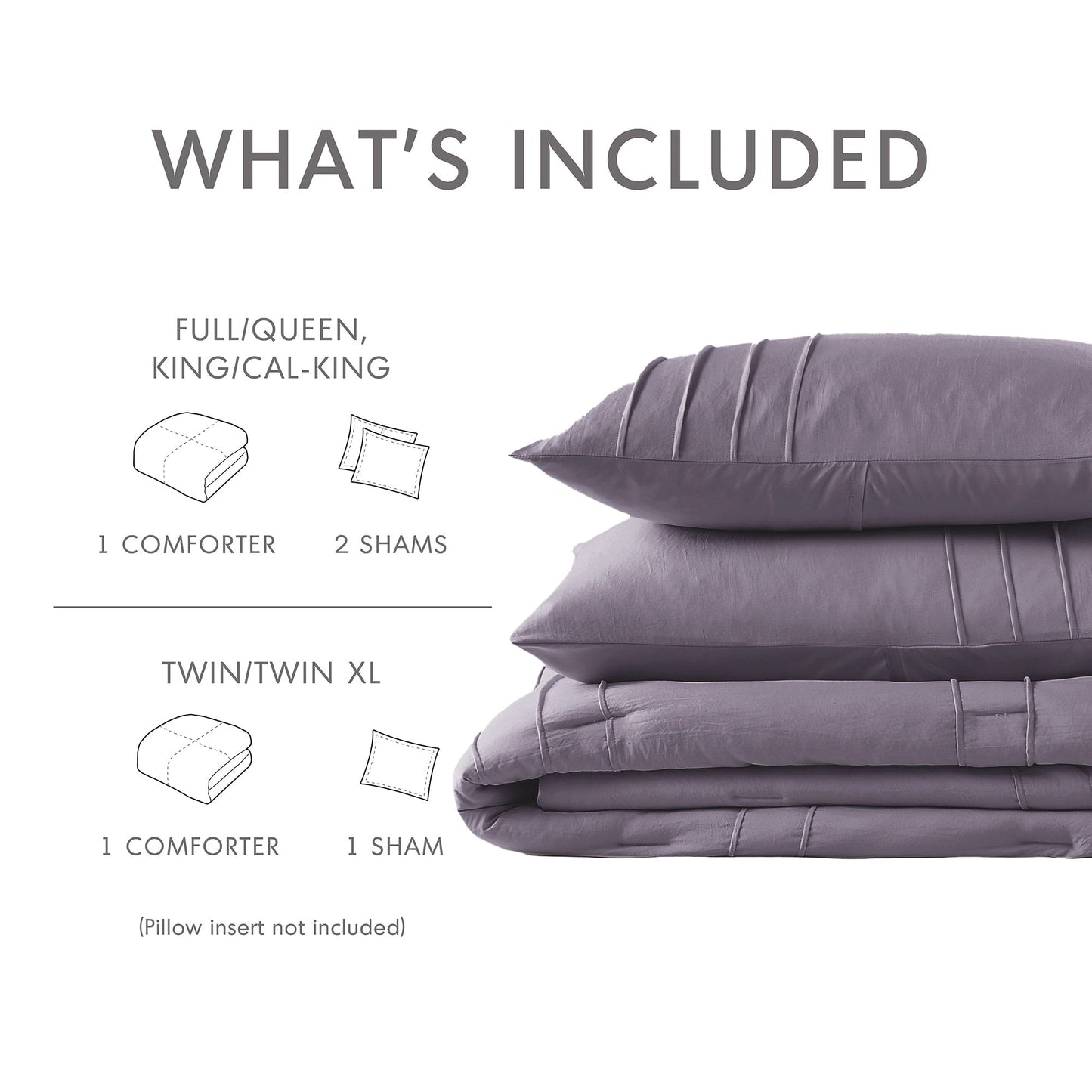 Chelsea Square Evans Pinch Pleated Soft Washed Boho Comforter Set