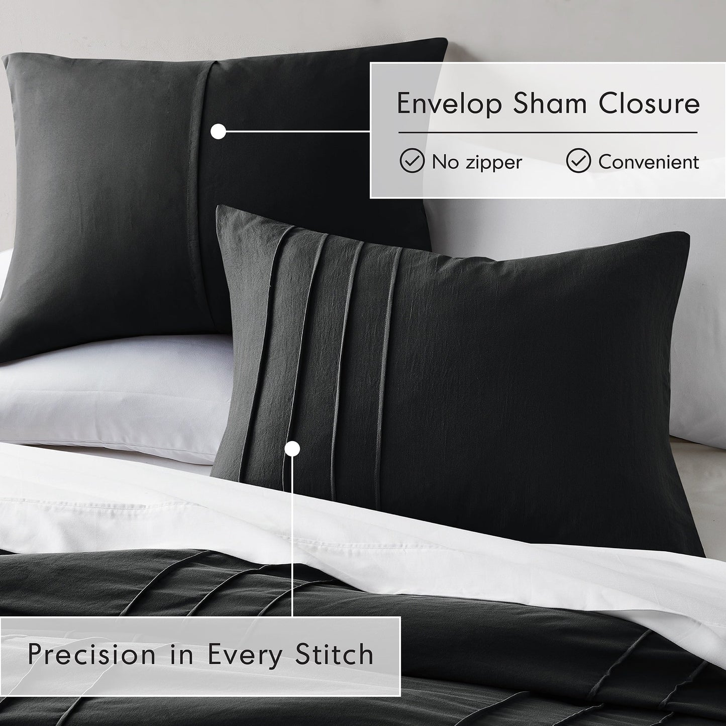 Chelsea Square Evans Pinch Pleated Soft Washed Boho Comforter Set