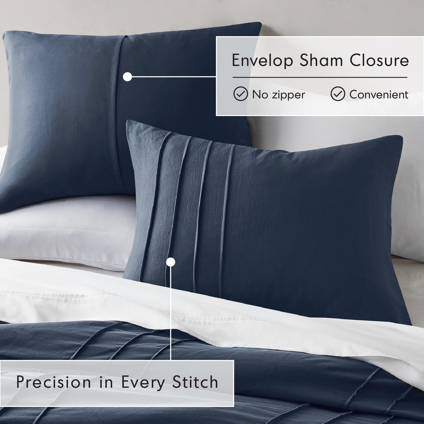 Chelsea Square Evans Pinch Pleated Soft Washed Boho Comforter Set