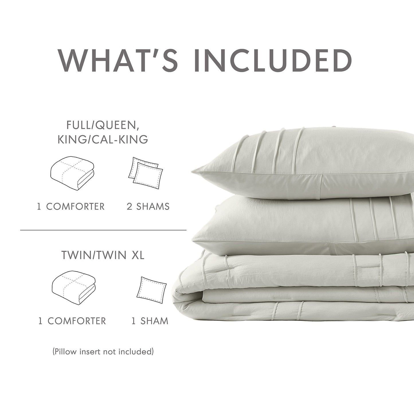 Chelsea Square Evans Pinch Pleated Soft Washed Boho Comforter Set