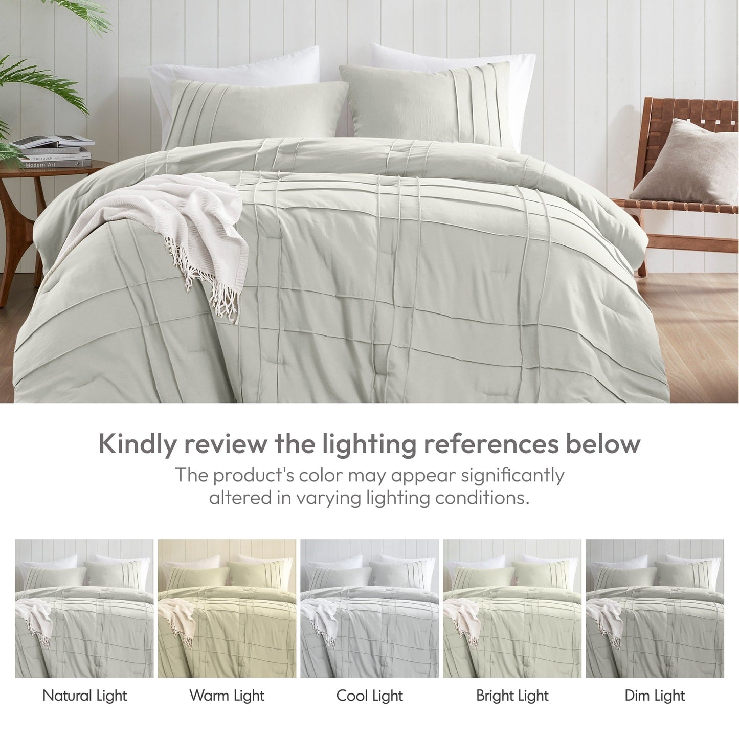 Chelsea Square Evans Pinch Pleated Soft Washed Boho Comforter Set