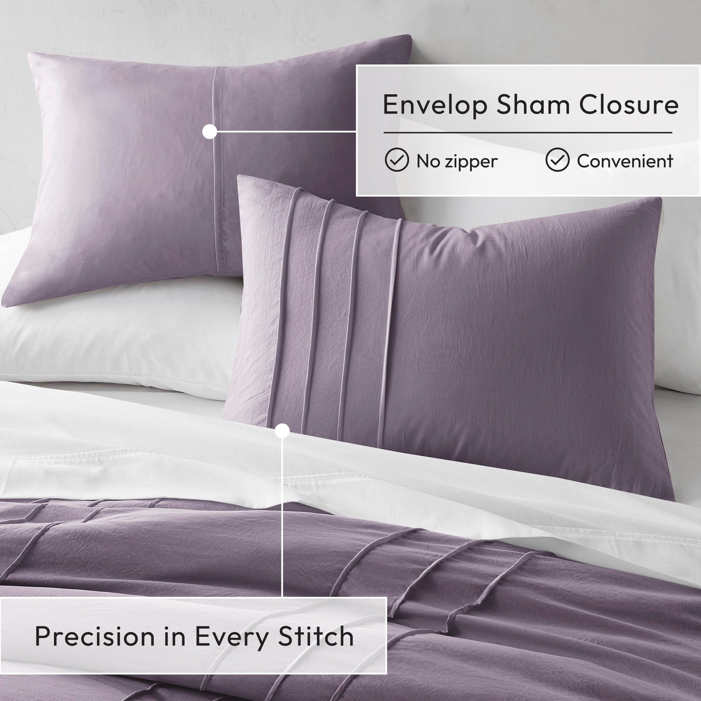 Chelsea Square Evans Pinch Pleated Soft Washed Boho Comforter Set