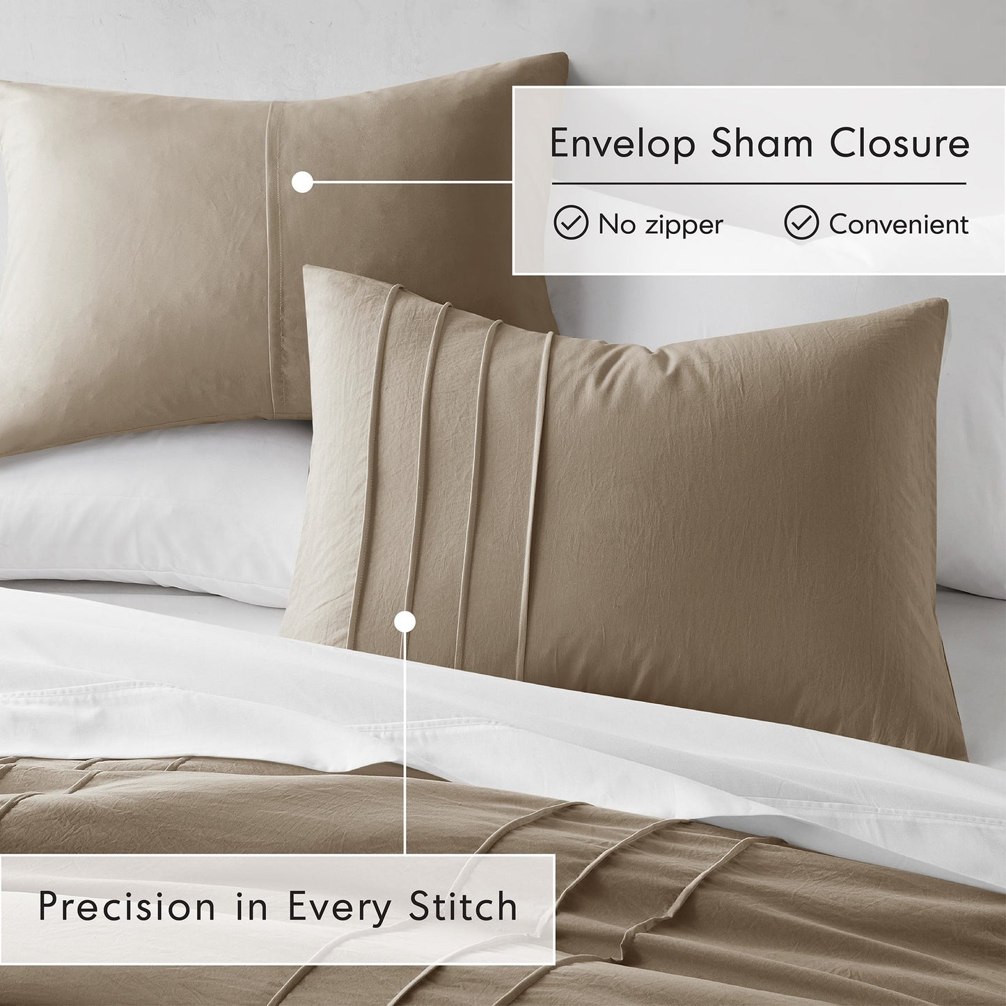 Chelsea Square Evans Pinch Pleated Soft Washed Boho Comforter Set