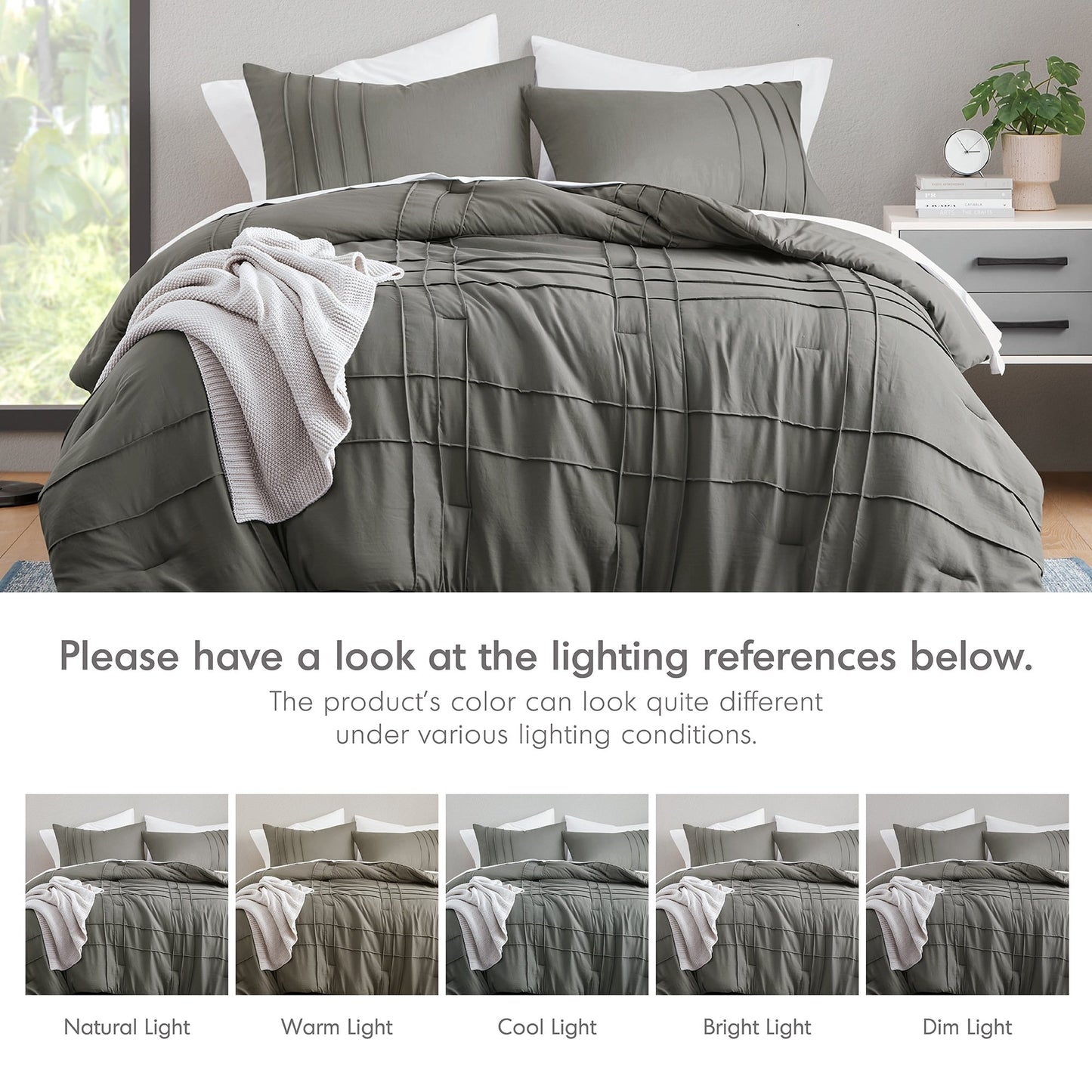 Chelsea Square Evans Pinch Pleated Soft Washed Boho Comforter Set