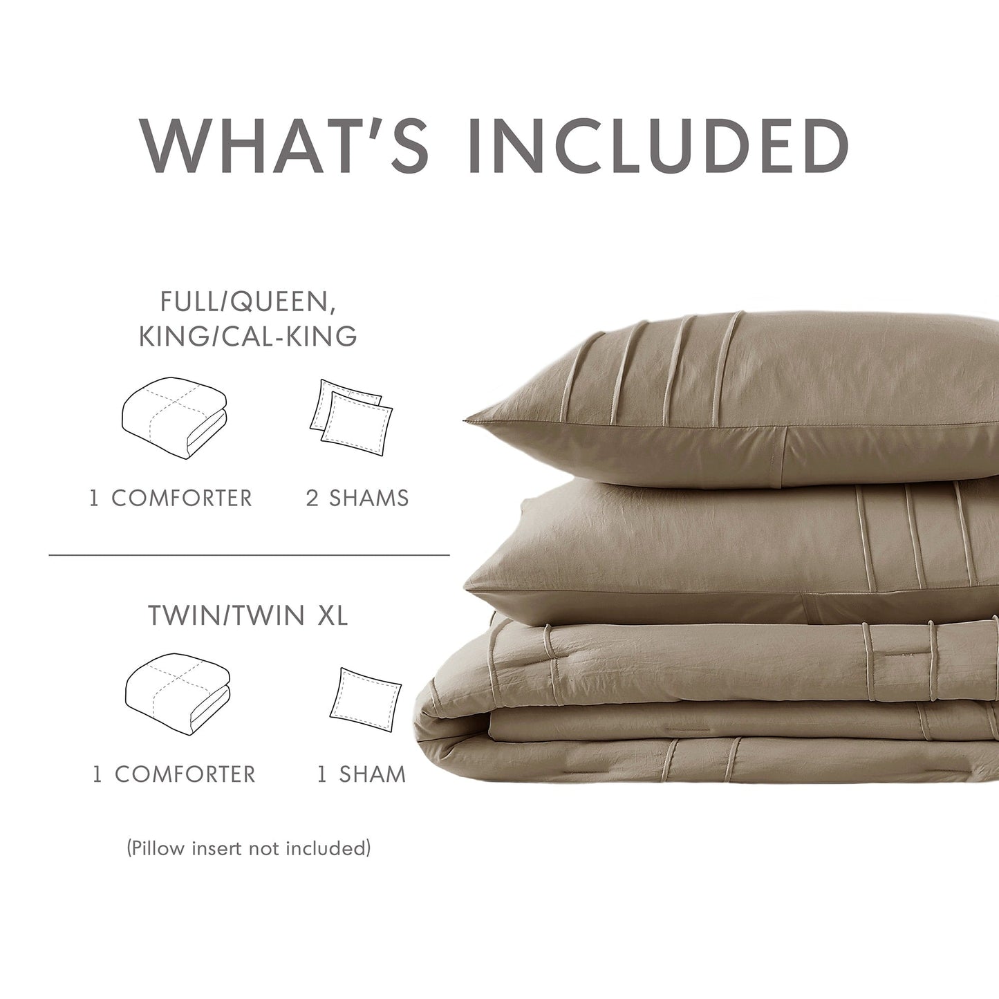 Chelsea Square Evans Pinch Pleated Soft Washed Boho Comforter Set