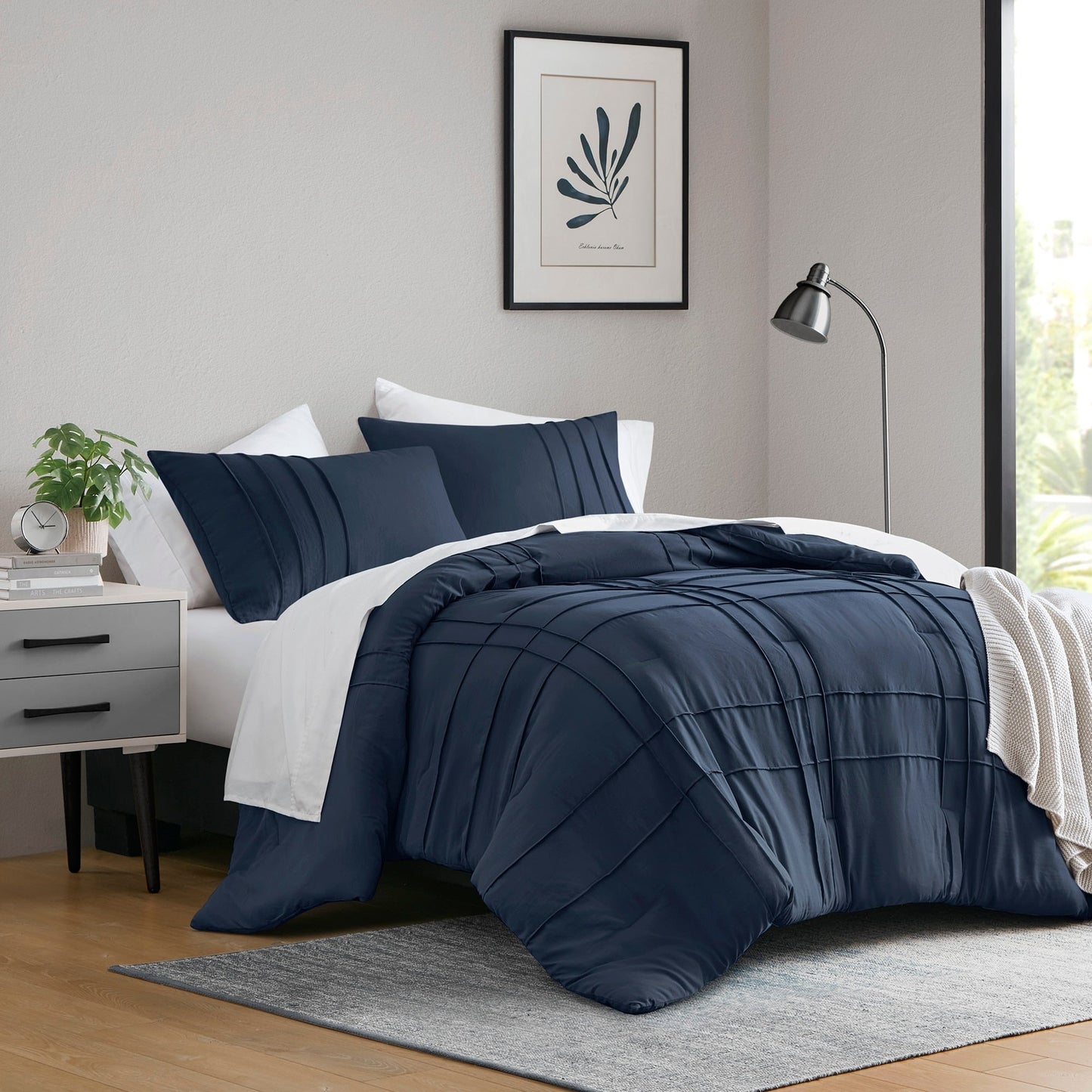 Chelsea Square Evans Pinch Pleated Soft Washed Boho Comforter Set