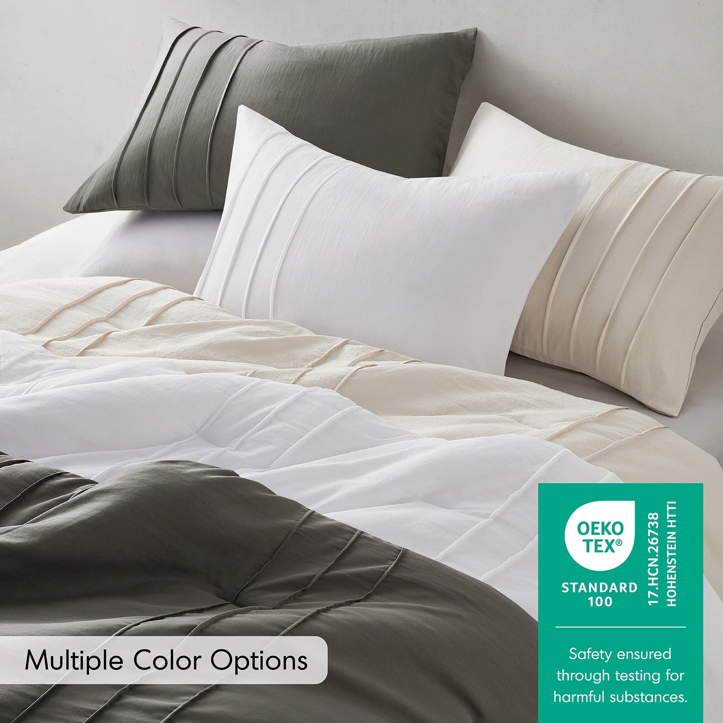 Chelsea Square Evans Pinch Pleated Soft Washed Boho Comforter Set