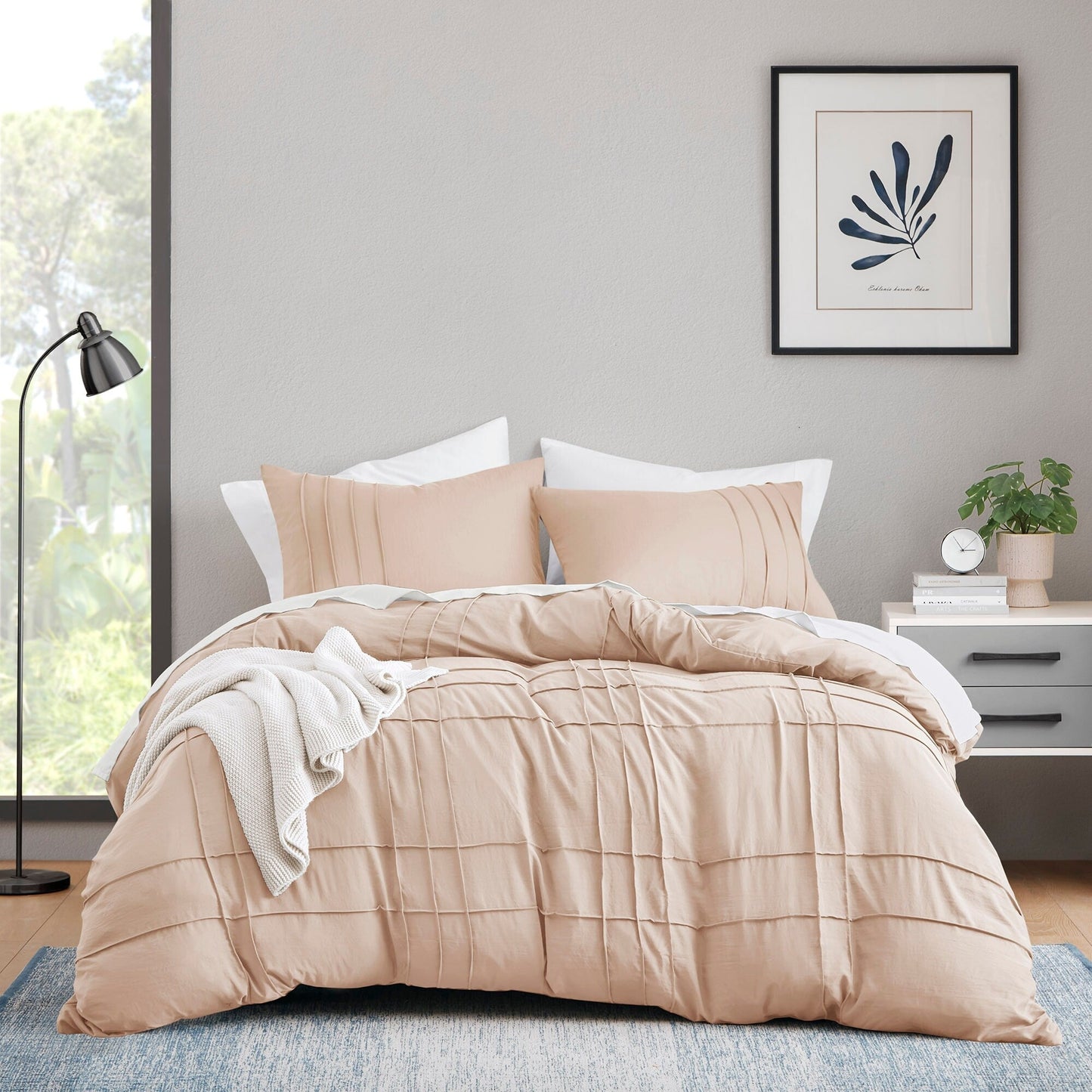 Chelsea Square Evans Pinch Pleated Soft Washed Boho Duvet Cover Set