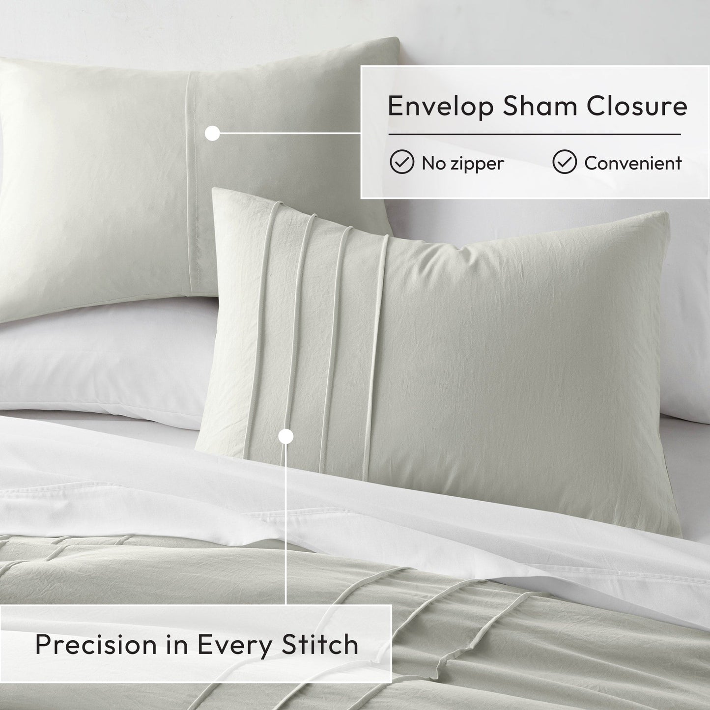 Chelsea Square Evans Pinch Pleated Soft Washed Boho Duvet Cover Set